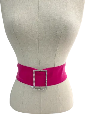 Pink Rectangular Rhinestone Buckle Belt One Size