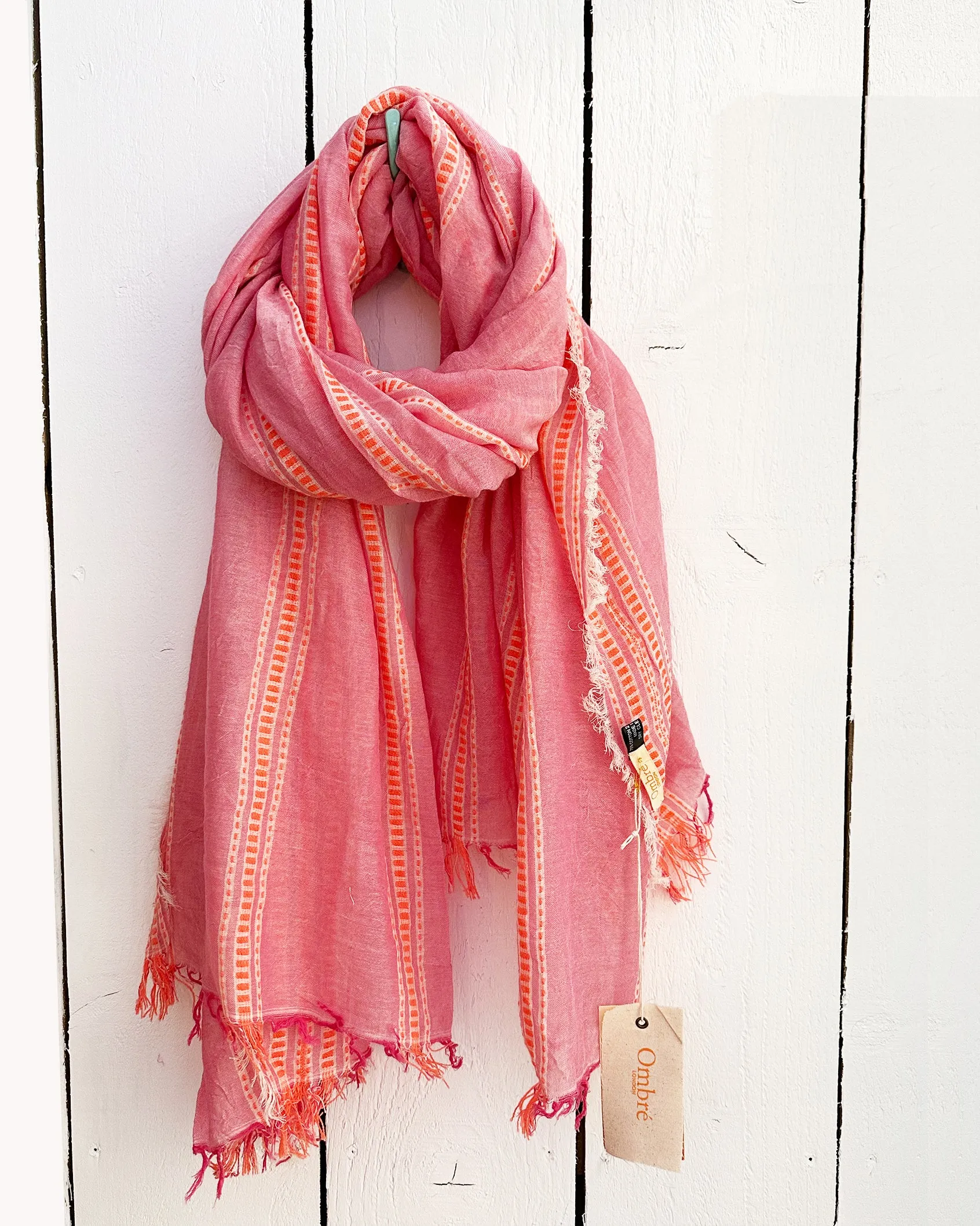 Pink textured lightweight Scarf