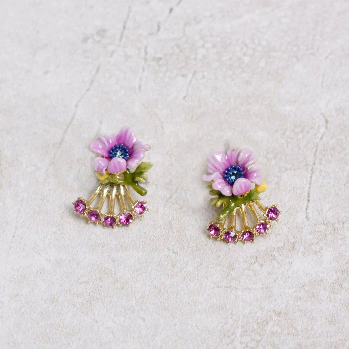 Purple Anemone Earring Set