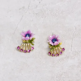 Purple Anemone Earring Set