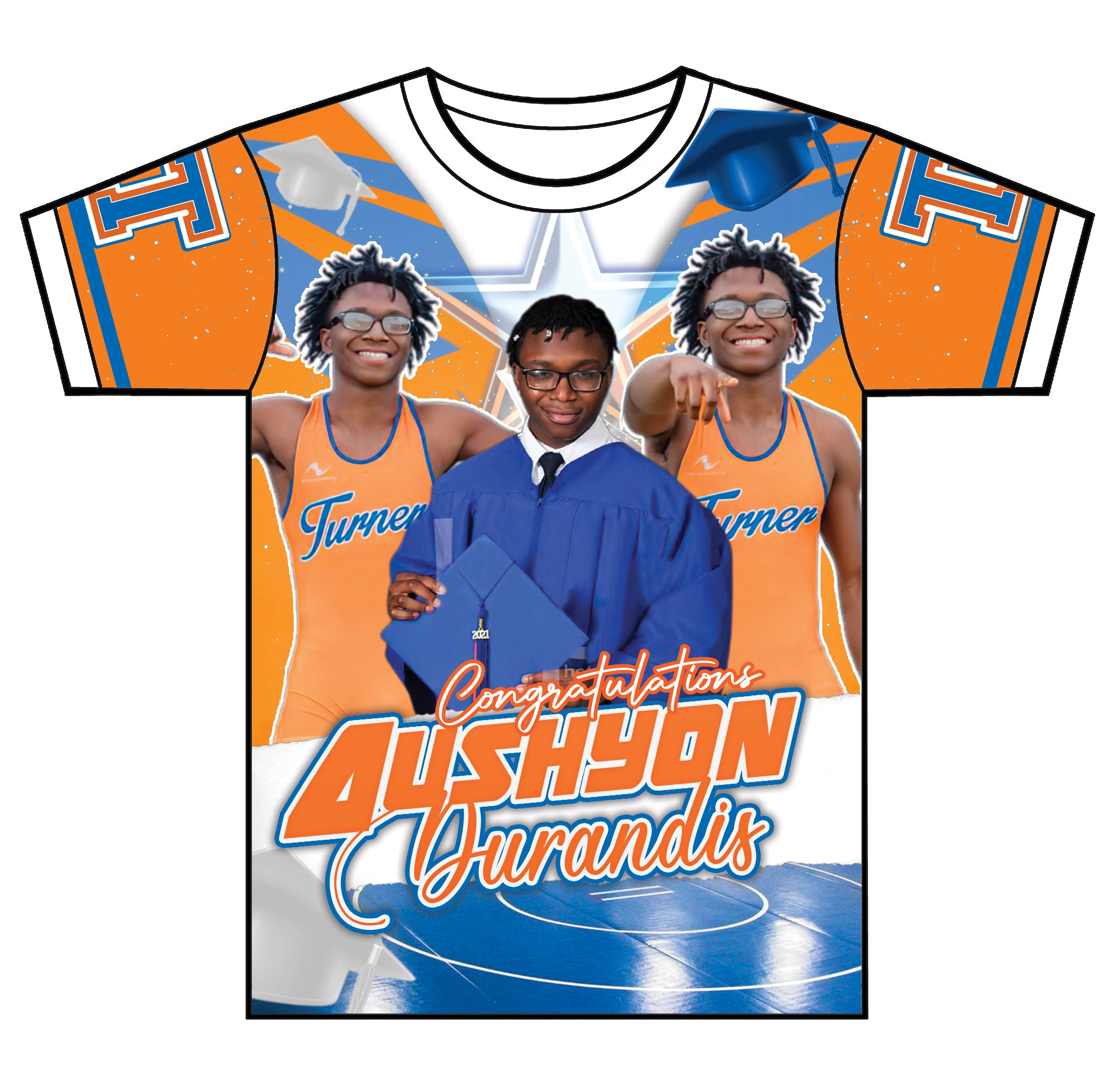 "Aushyon" Custom Designed Graduation 3D shirt