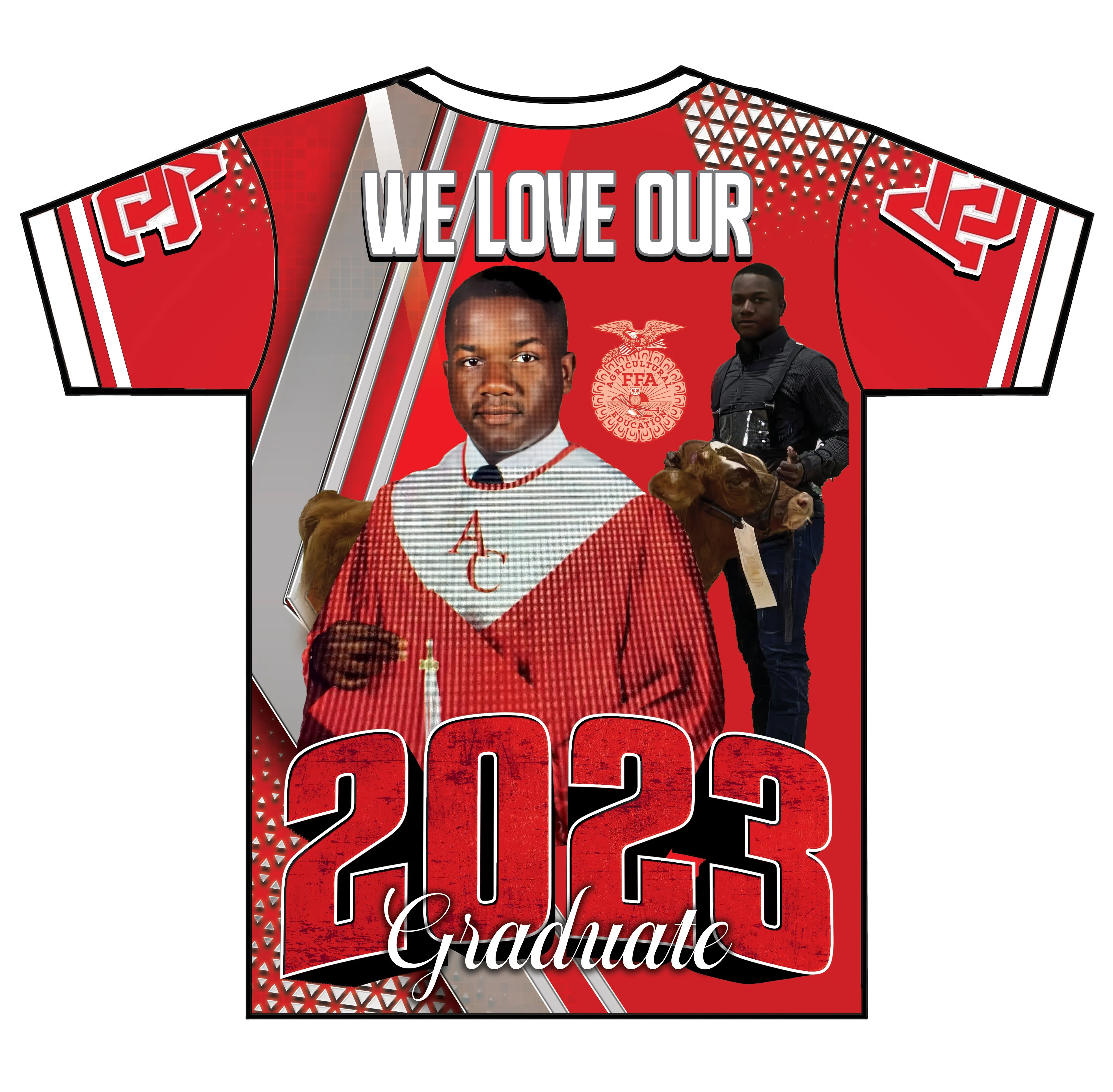 "Darius" Custom Designed Graduation 3D shirt