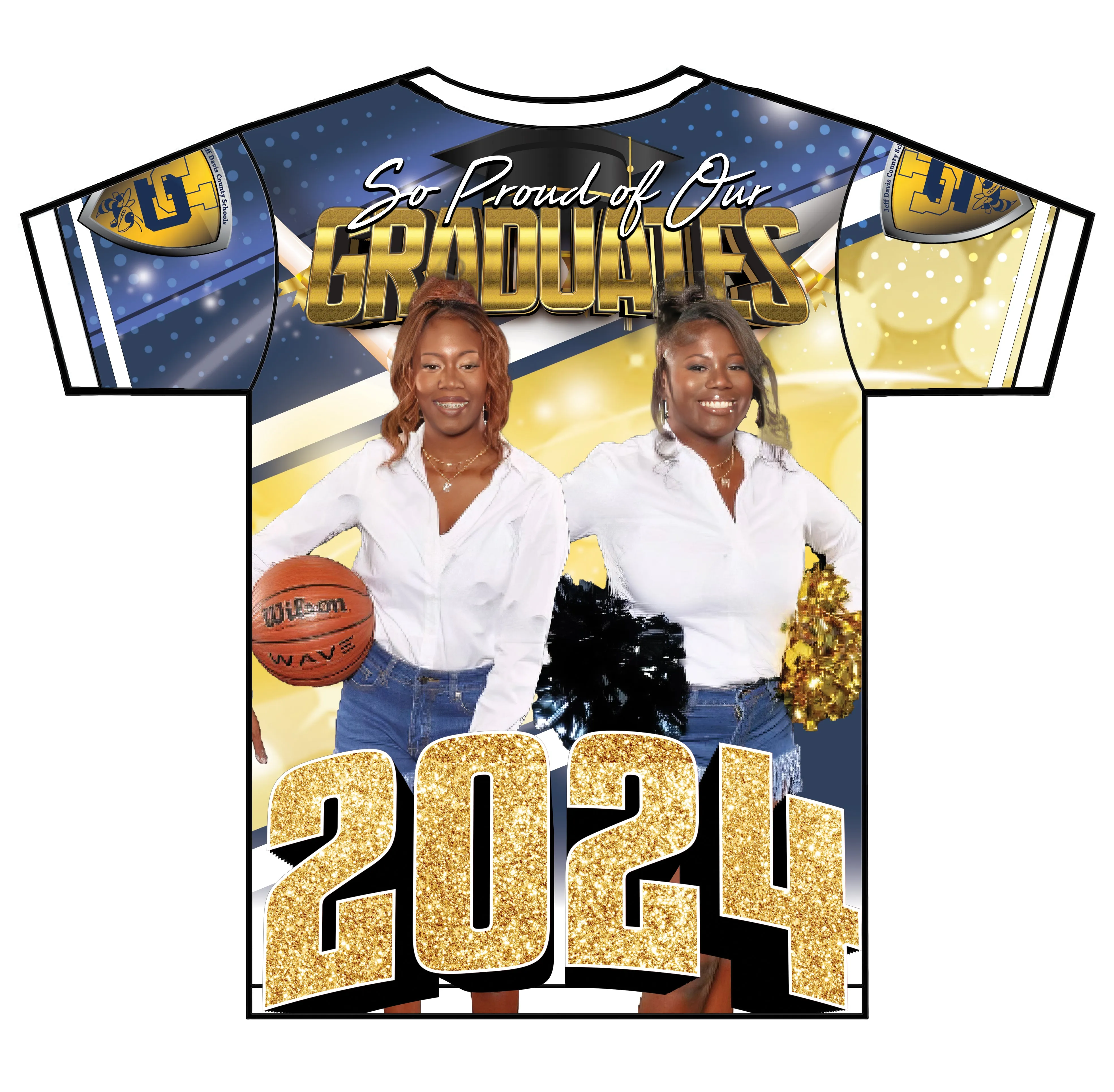 "Twins" Custom Designed Graduation 3D shirt