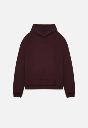 Raw Edge Raglan Hoodie / Maroon