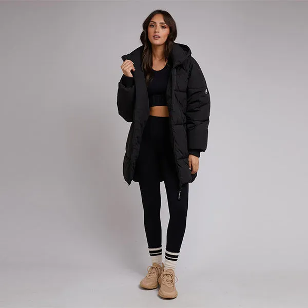 Remi Luxe Midi Puffer Jacket - Black