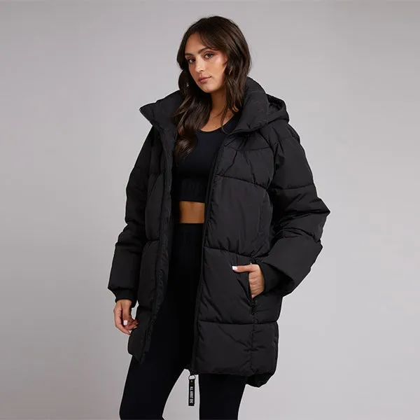 Remi Luxe Midi Puffer Jacket - Black