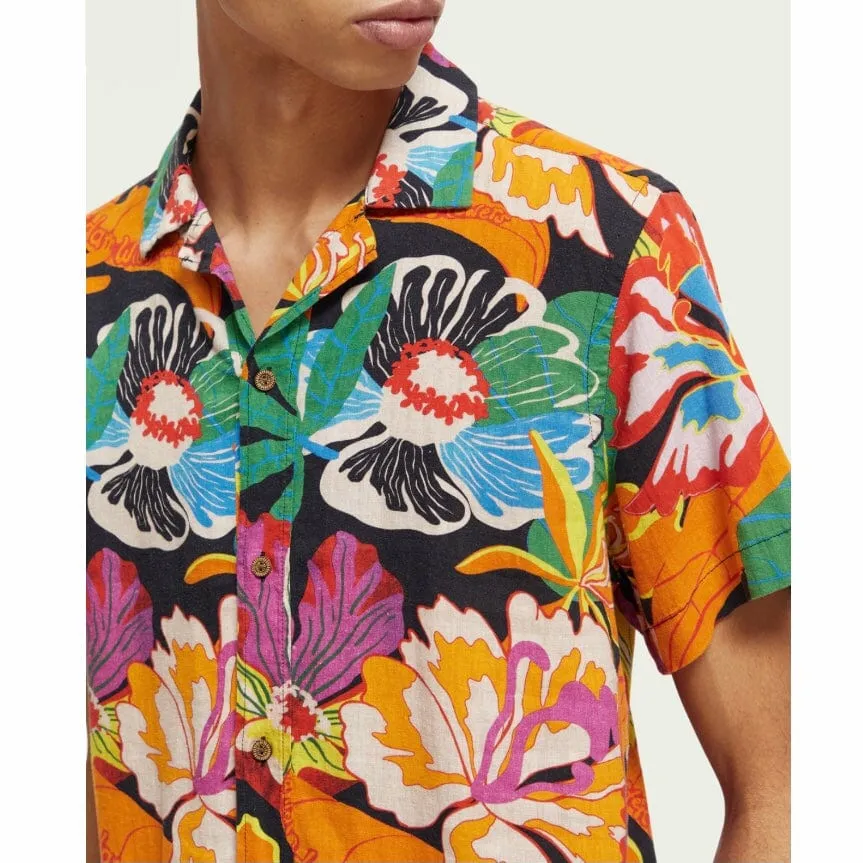 Scotch & Soda Printed Short Sleeve Camp Shirt (Floral) 171637