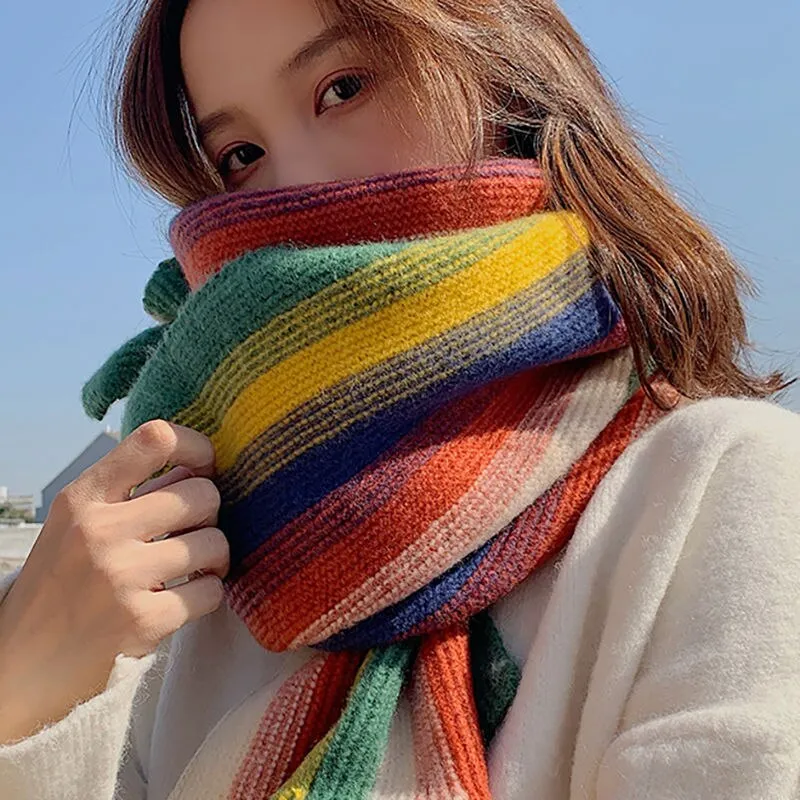 Striped Knitted Scarf