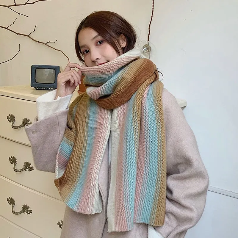 Striped Knitted Scarf