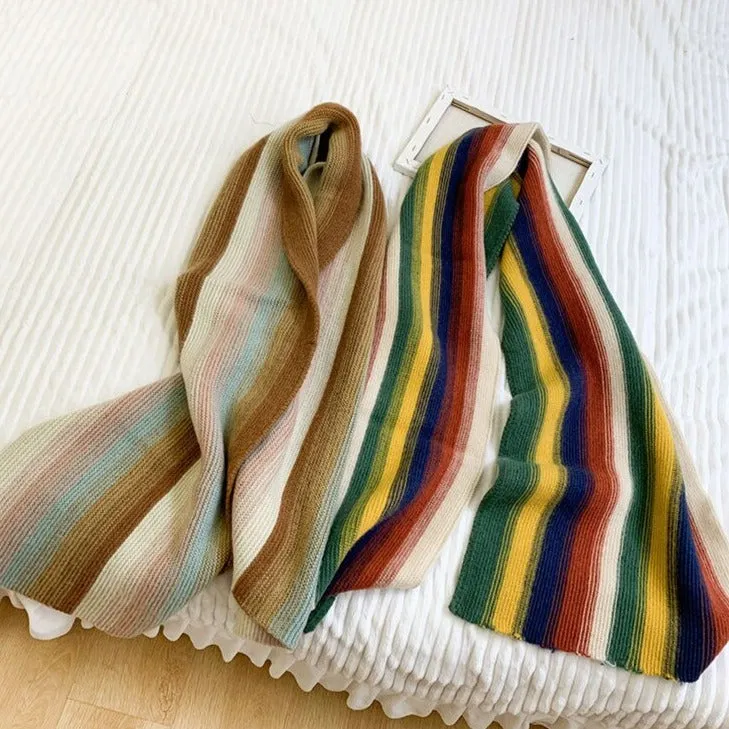 Striped Knitted Scarf