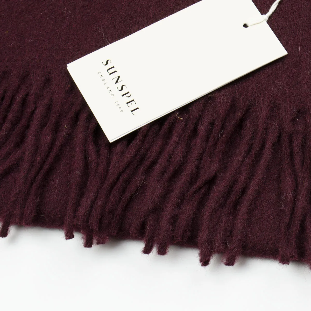 Sunspel - Scarf - Maroon Mouline