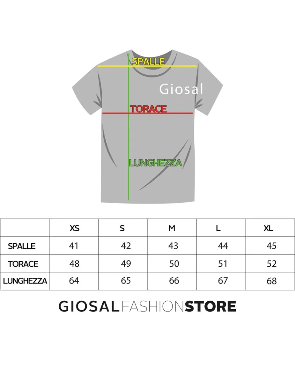 T-shirt Uomo Girocollo Tinta Unita Nera Manica Corta Casual Basic GIOSAL