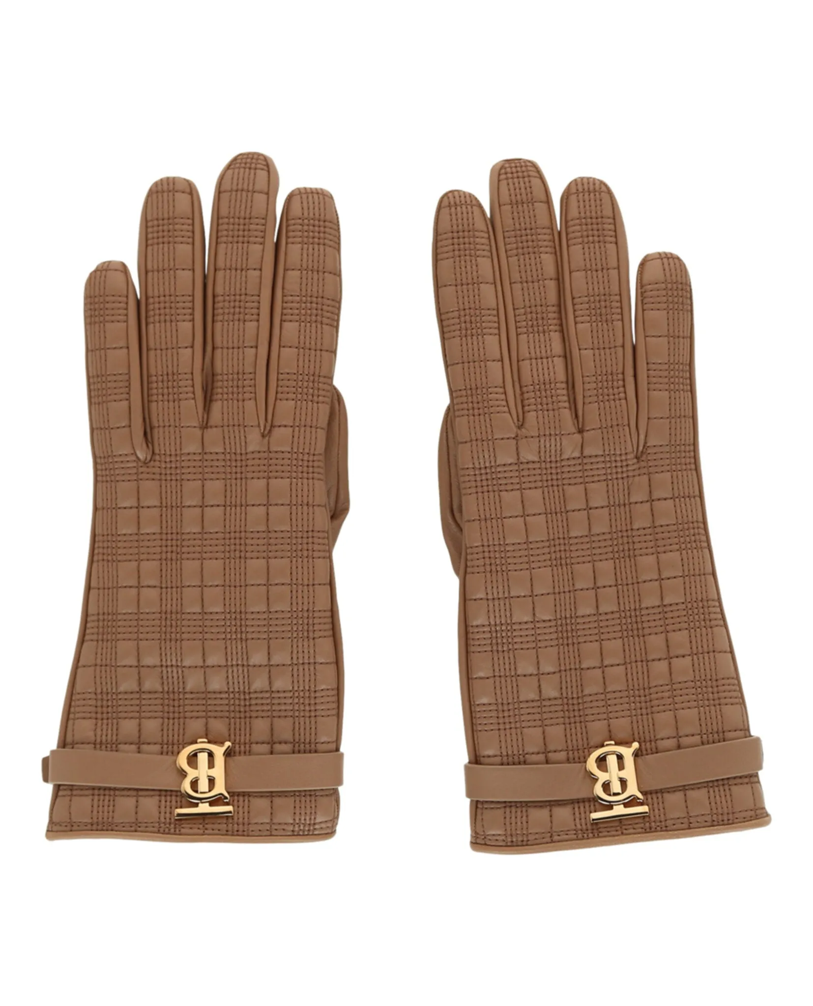 'TB' Quilted Leather Gloves