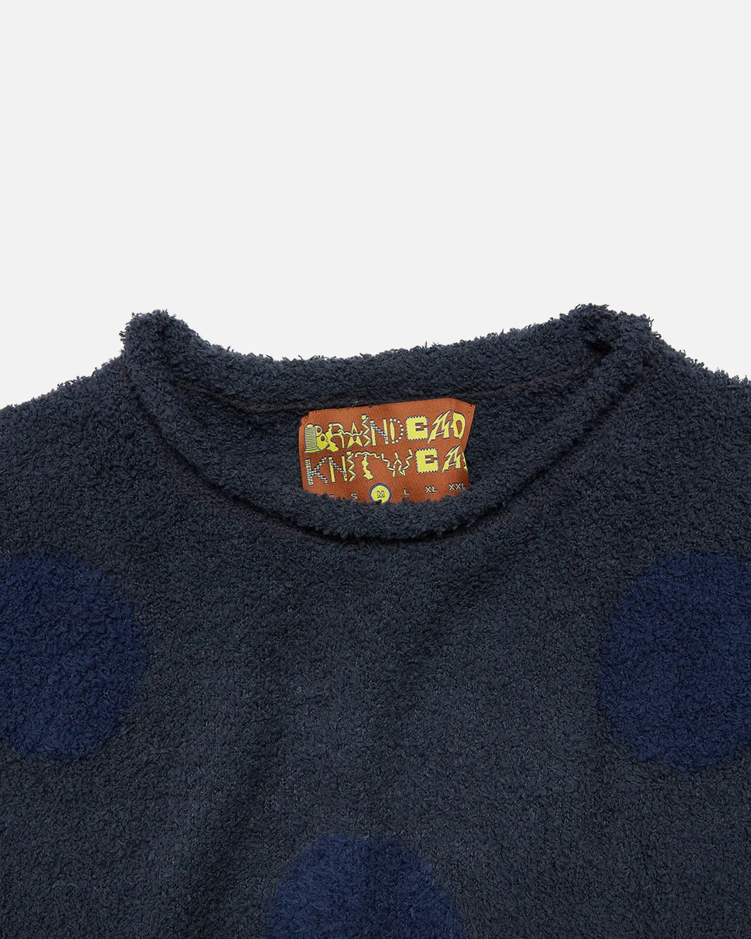 Teddy Fur Dot Sweater - Navy