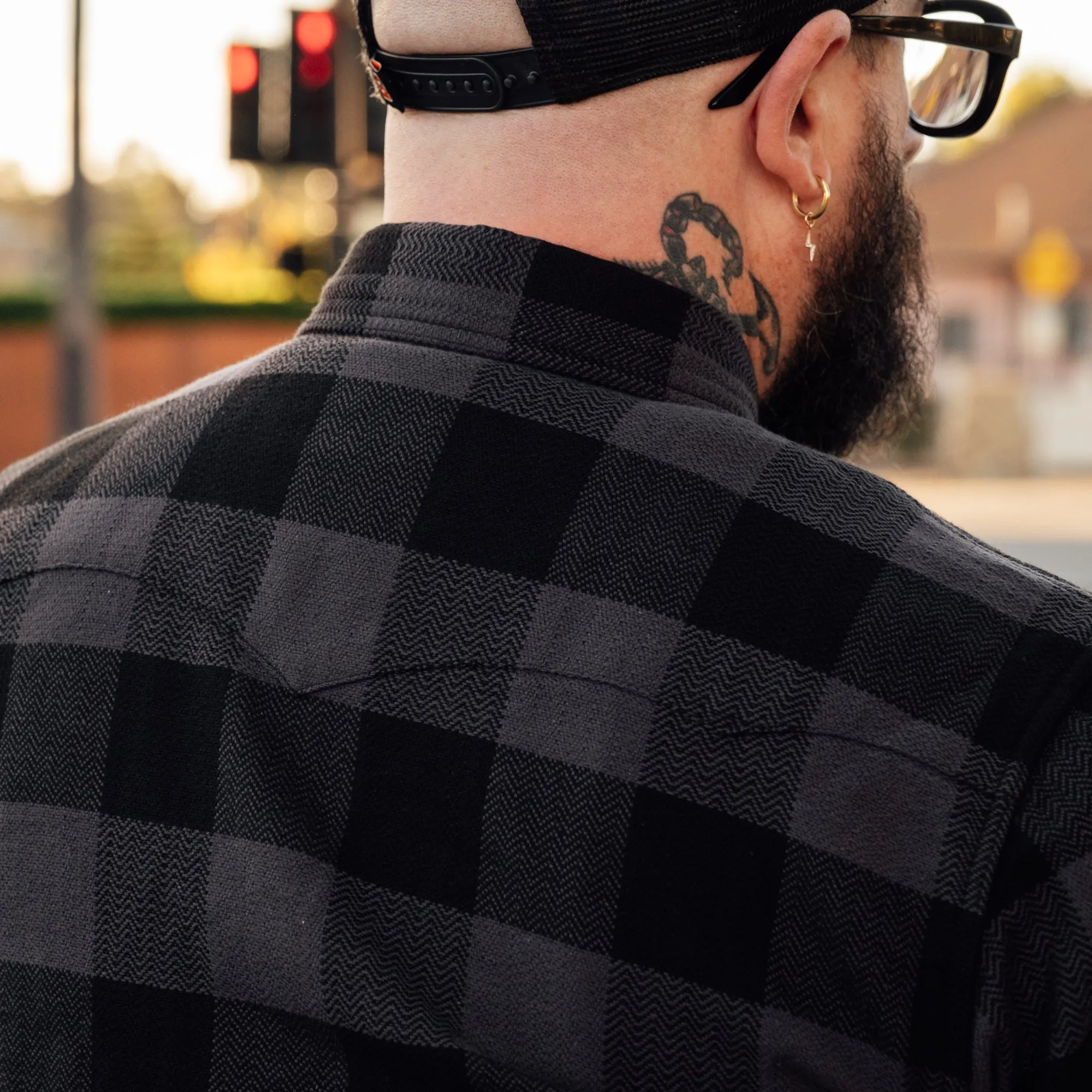 The Flat Head Block Check Western Shirt Gray/ Black