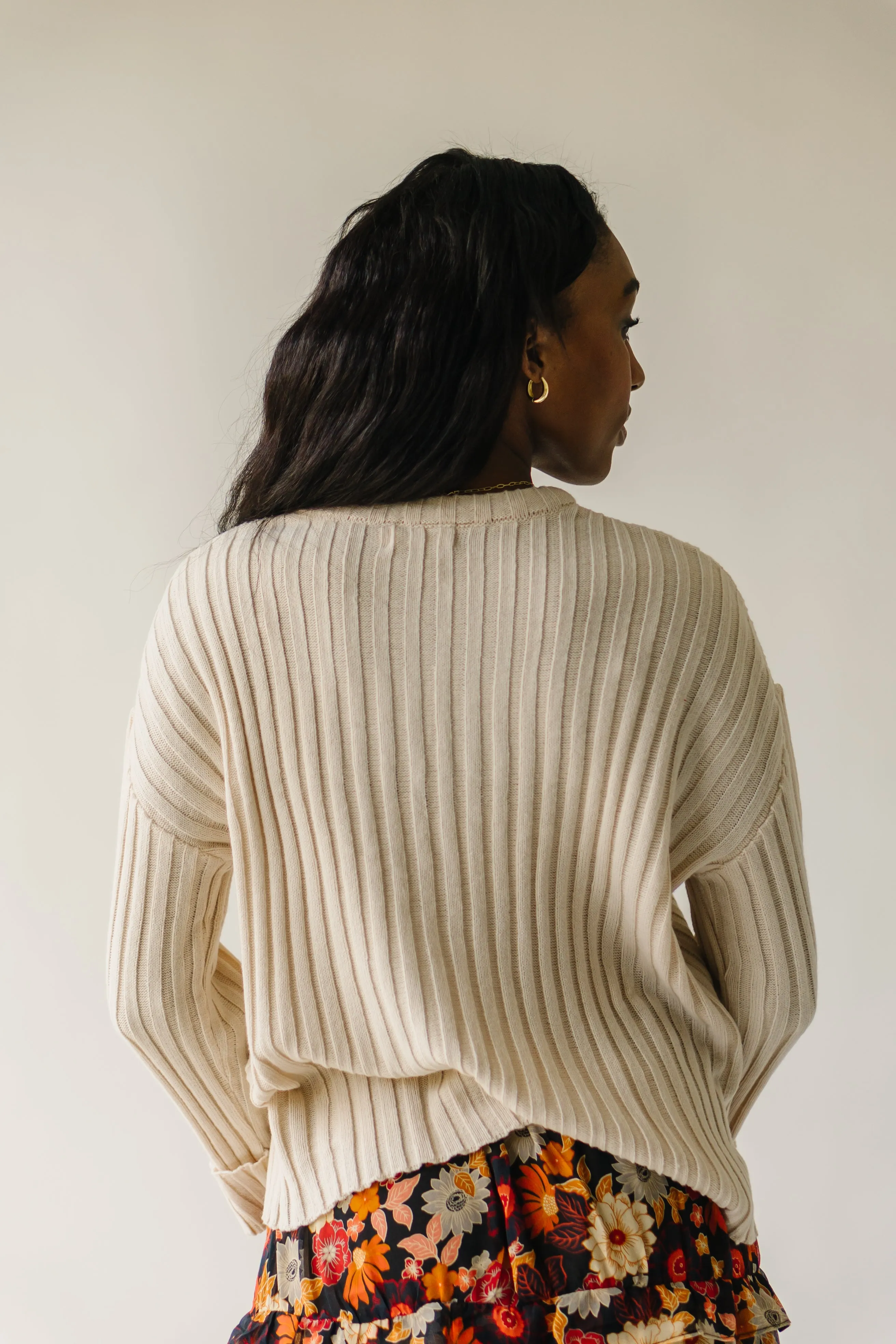 The Una Textured Sweater in Cream