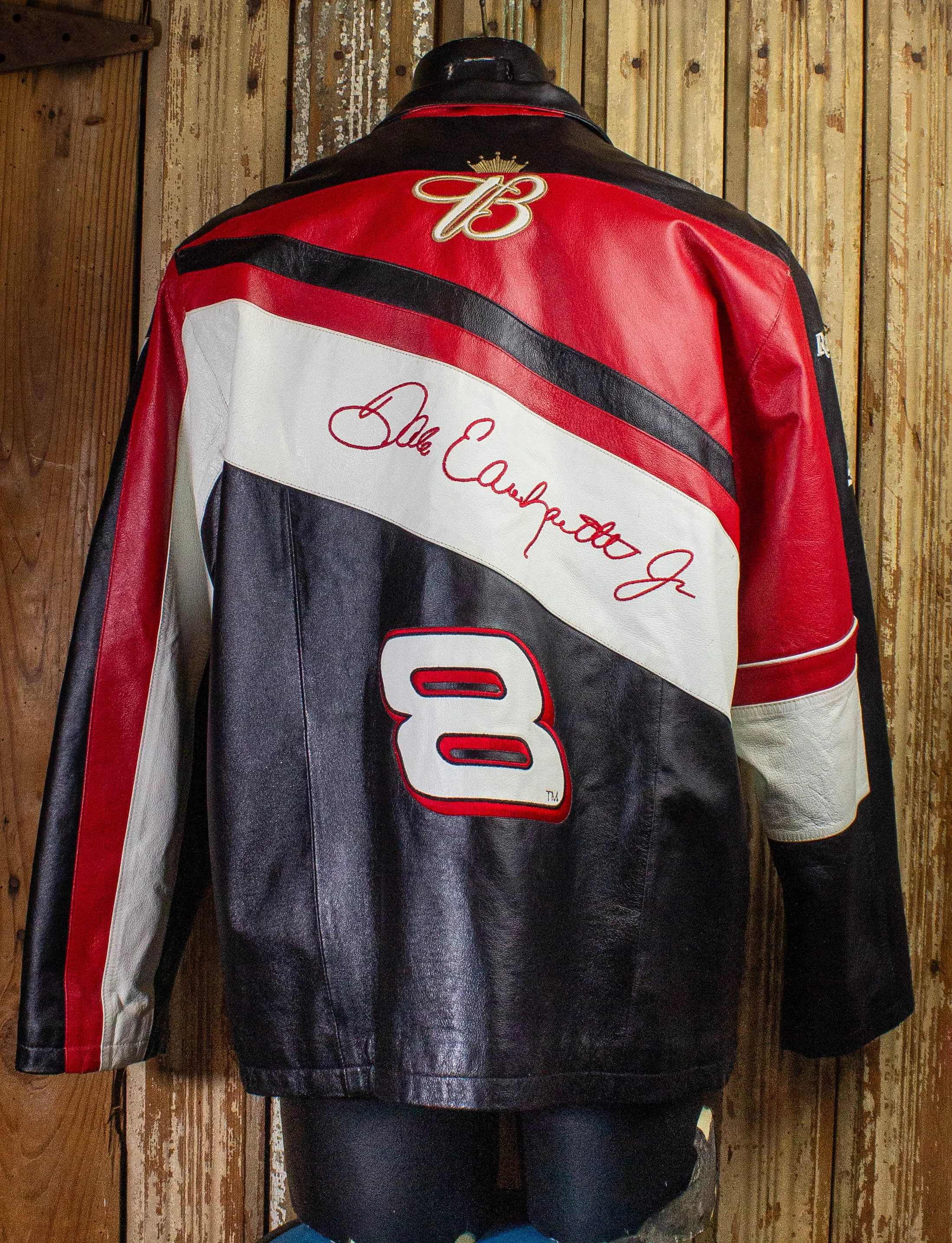 Vintage Budweiser Dale Earnhardt Jr Nascar Leather Jacket 2000s Large