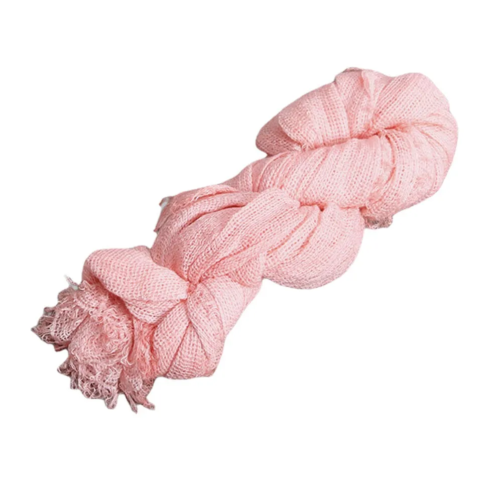 Women Dirty Dyed Cotton Autumn And Winter Keep Warm Neck Protection Solid Brief Ethnic Style Scarf Shawl