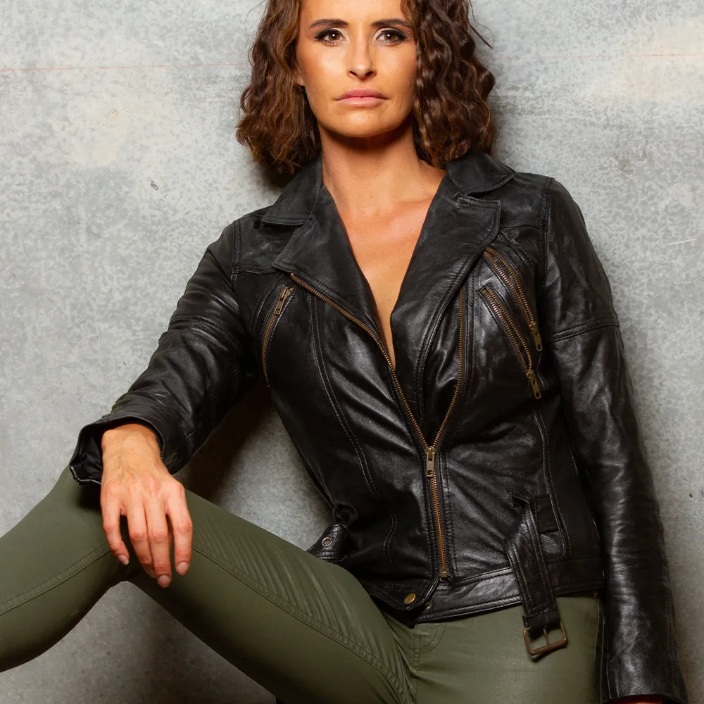 Women's Leather Jacket | KC Leather Signature Range - Eloise in Black