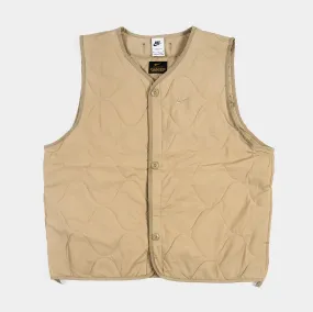 Woven Insulated Military Vest Mens Jacket (Khaki)