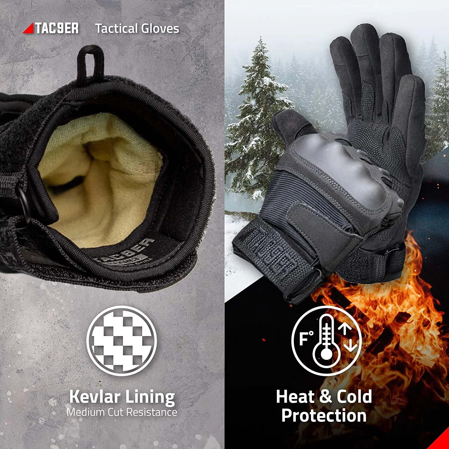 YSK GLOVE1: Full Finger / Half Finger Tactical Gloves (Climbing / Hiking / Hunting)